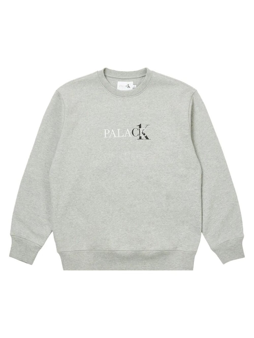 Palace X Calvin Klein Crewneck Sweater Light Grey Heather size S NWT